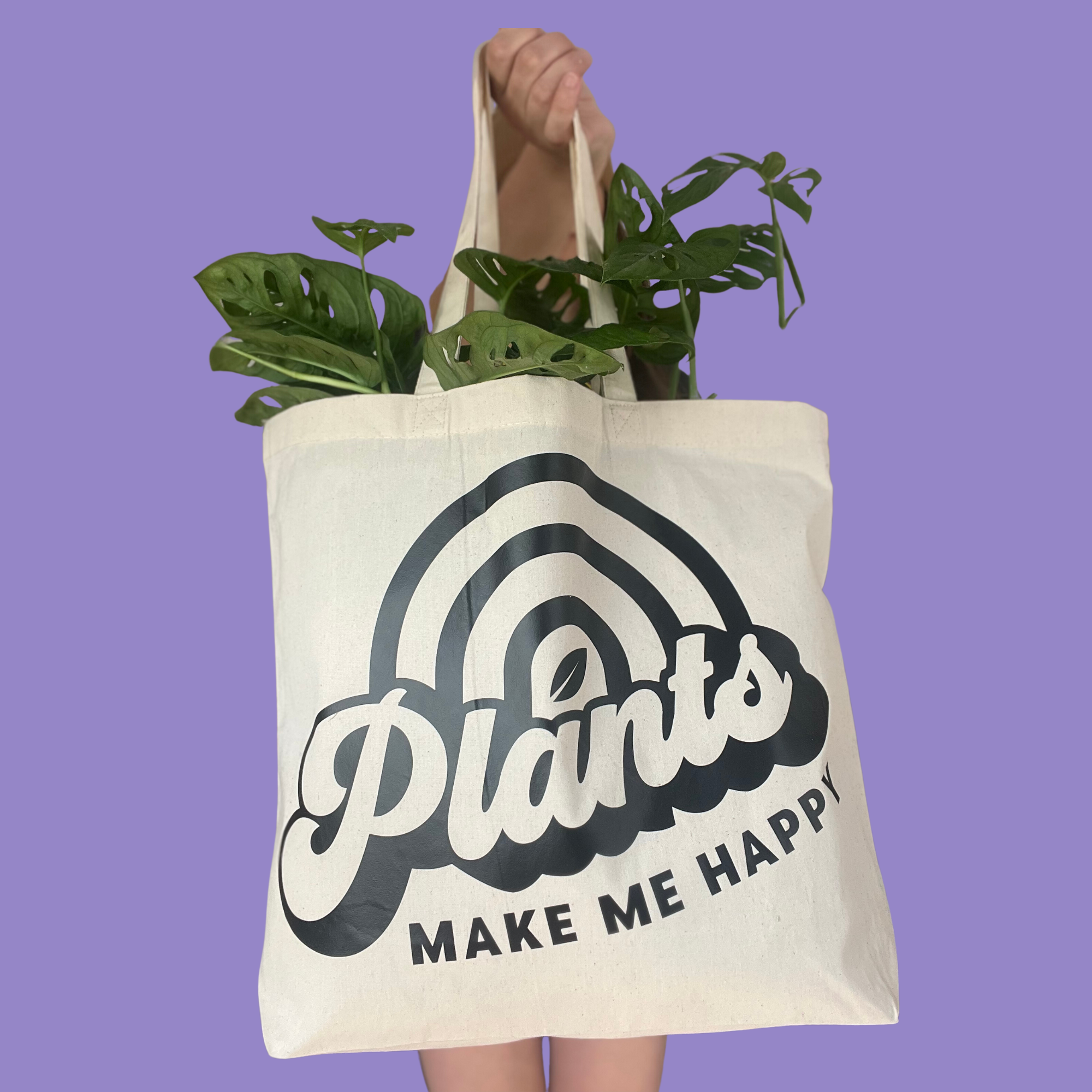 Plants Make Me Happy Boxy Tote