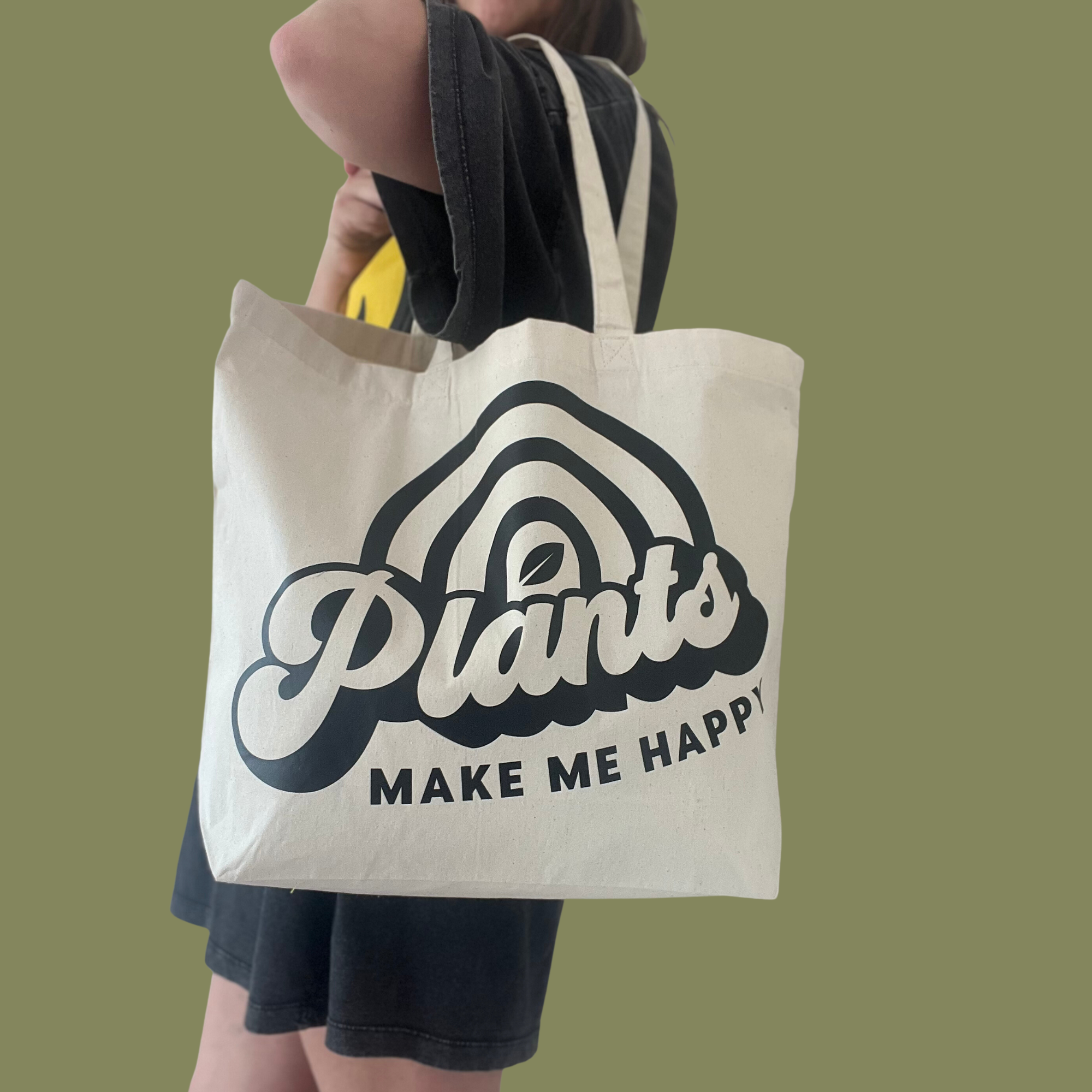 Plants Make Me Happy Boxy Tote