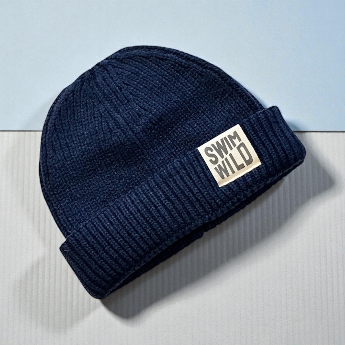 Navy Fisherman Chunky Knit hat