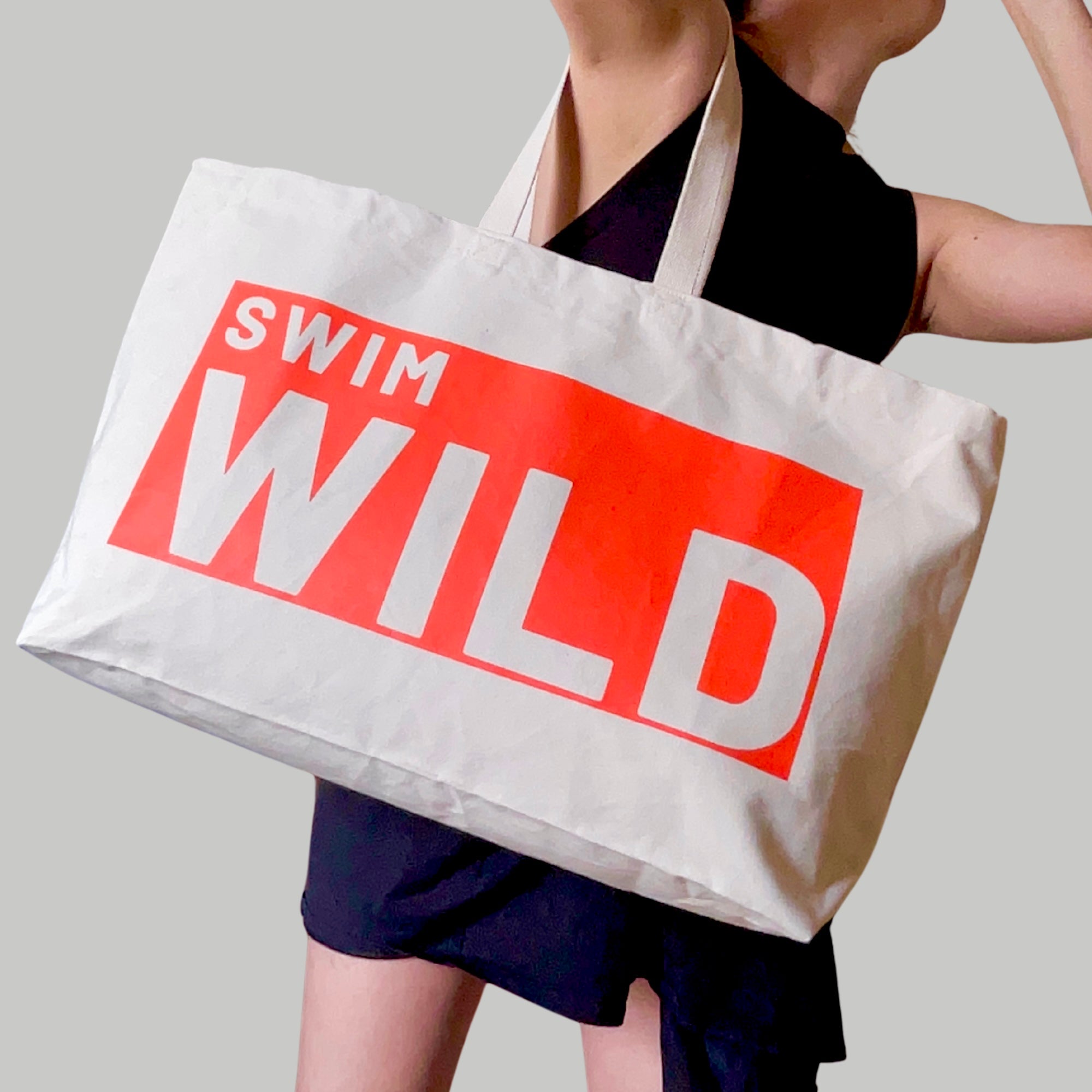 Jumbo Swim Wild Bag | Natural/ Vivid Orange
