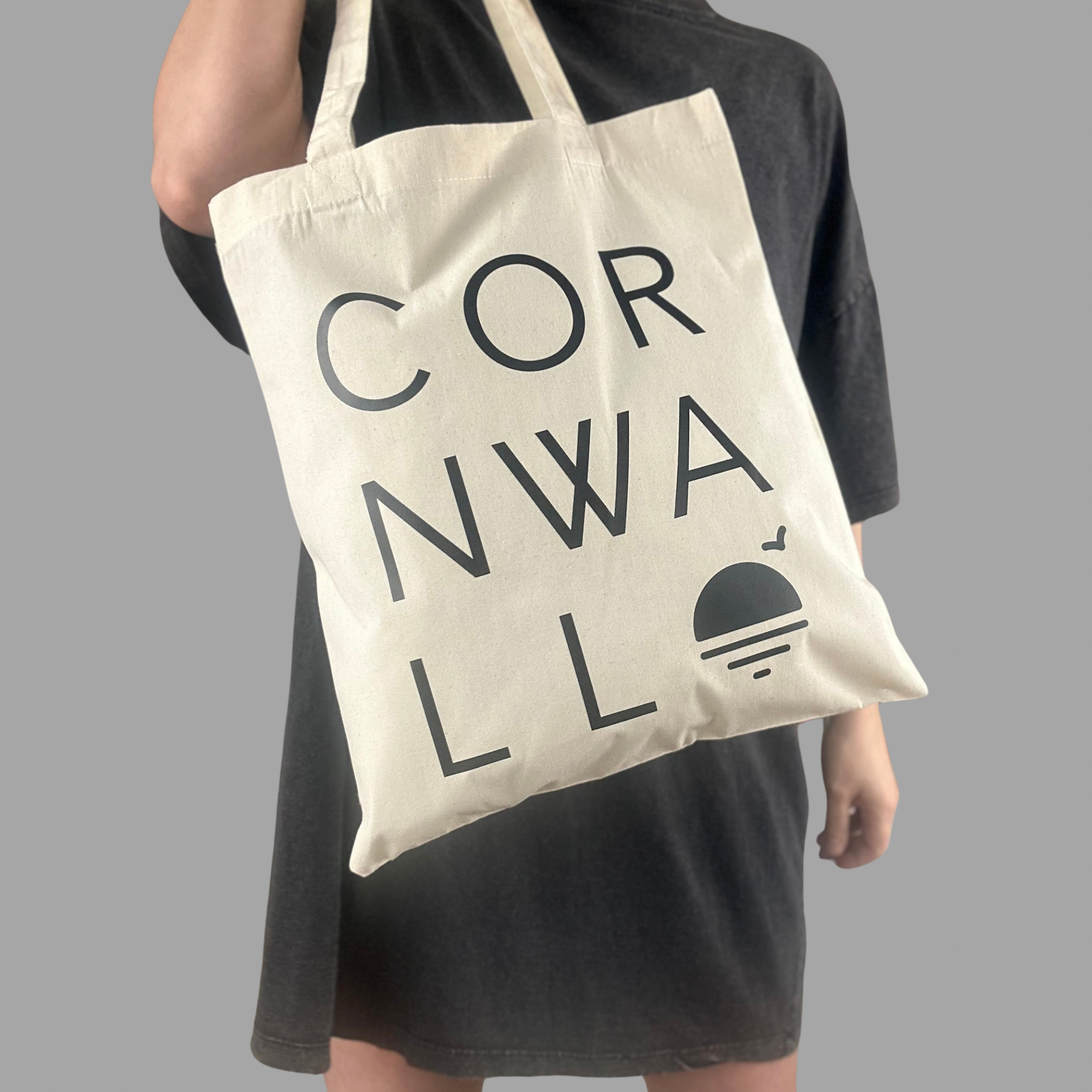Natural Cornwall Graphic Text Tote