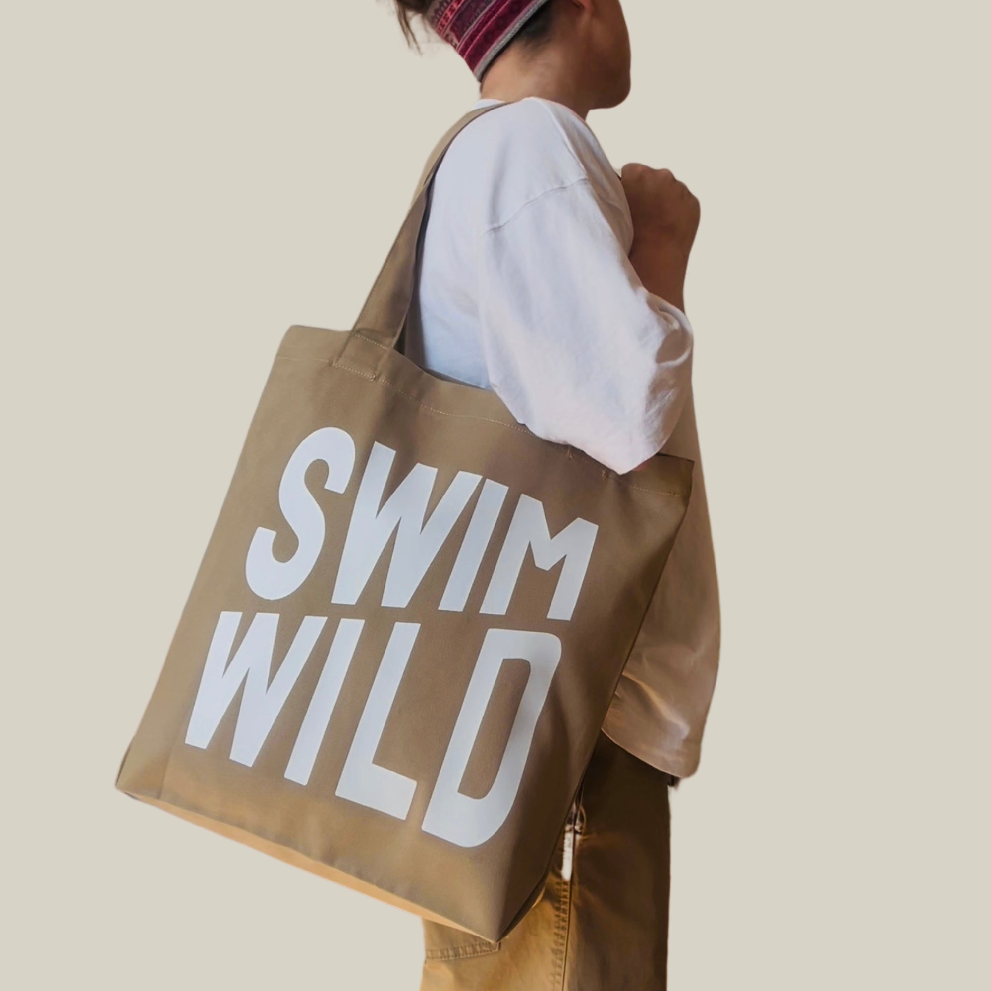 Khaki Swim Wild Tote