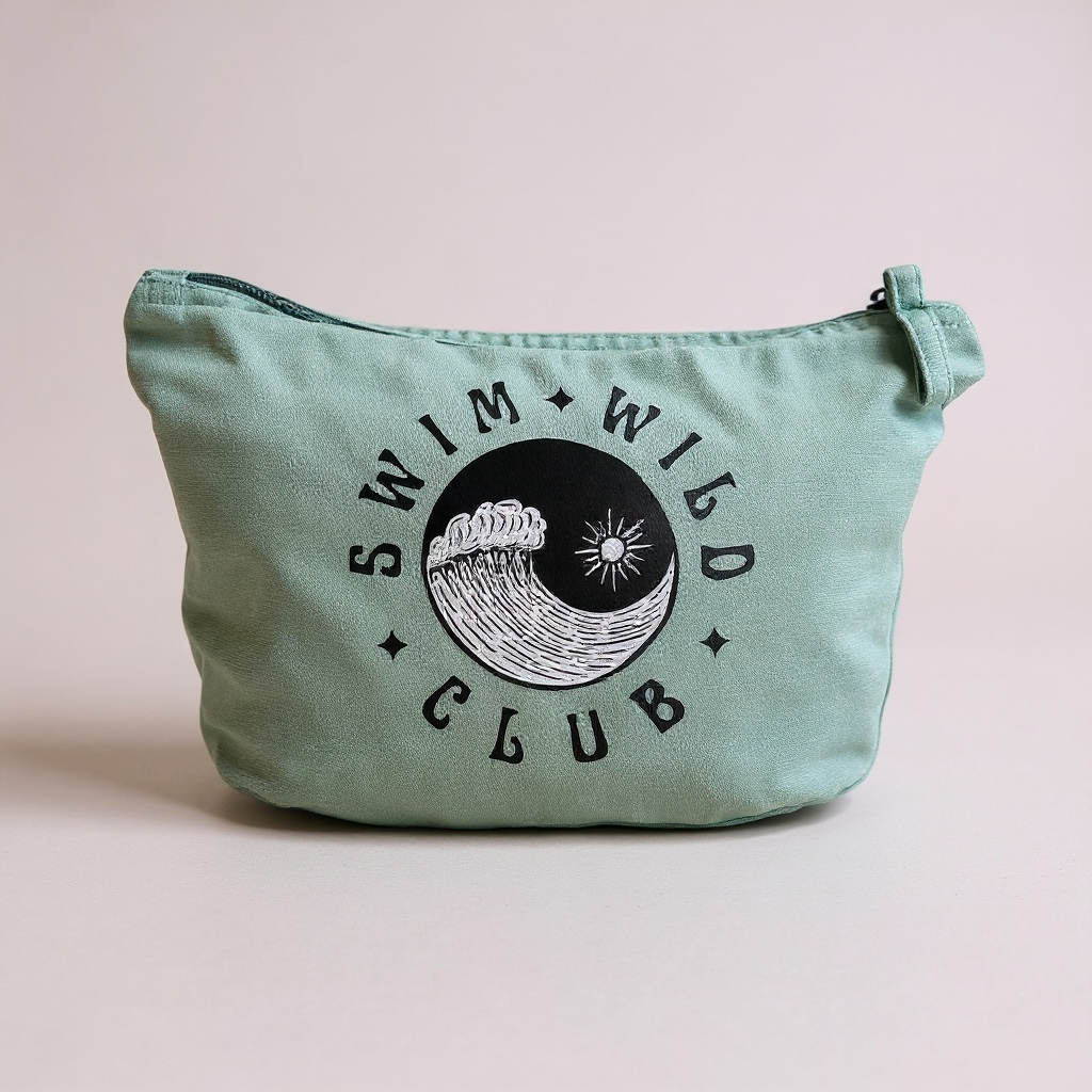 Swim Wild Club zip bag - Vintage Green