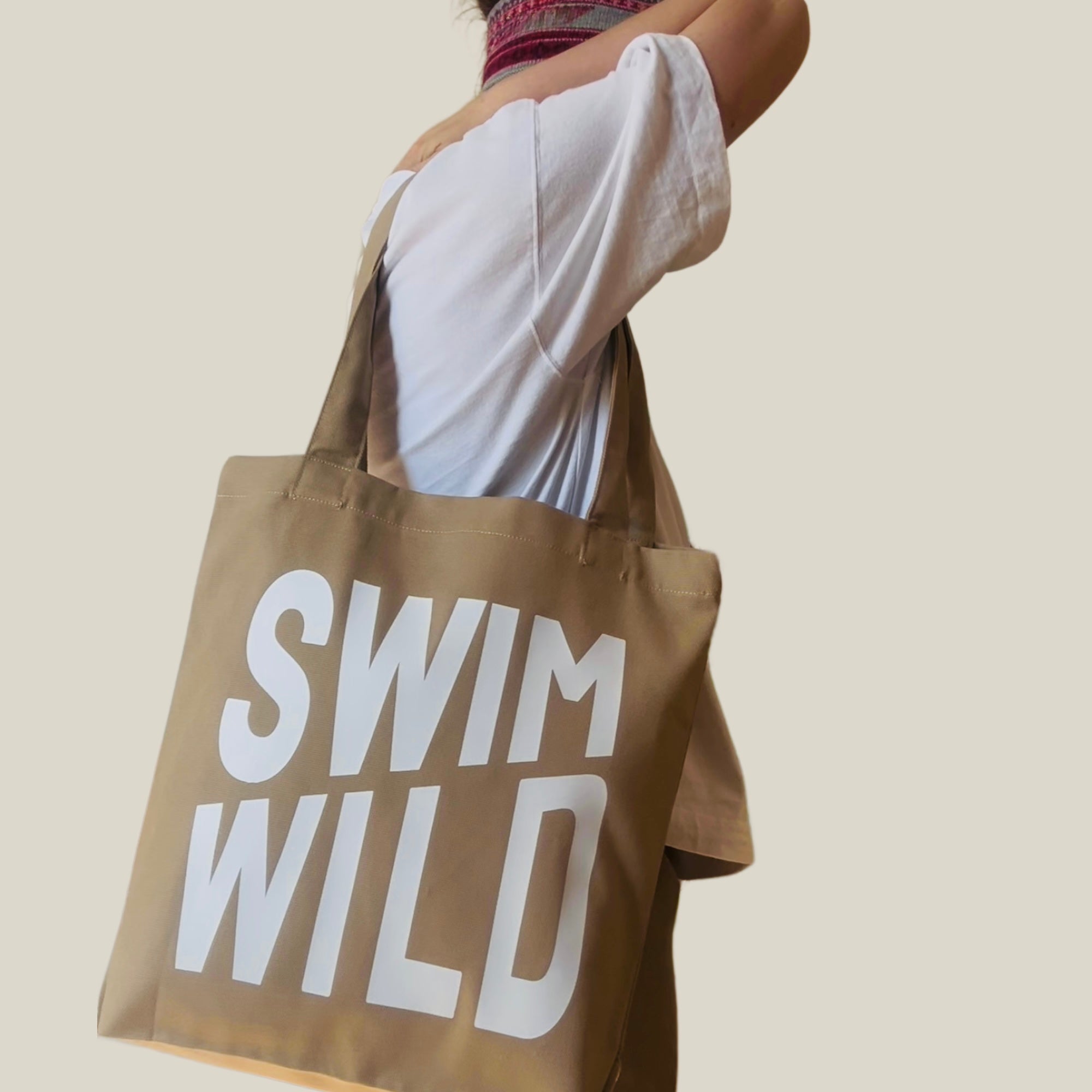 Khaki Swim Wild Tote