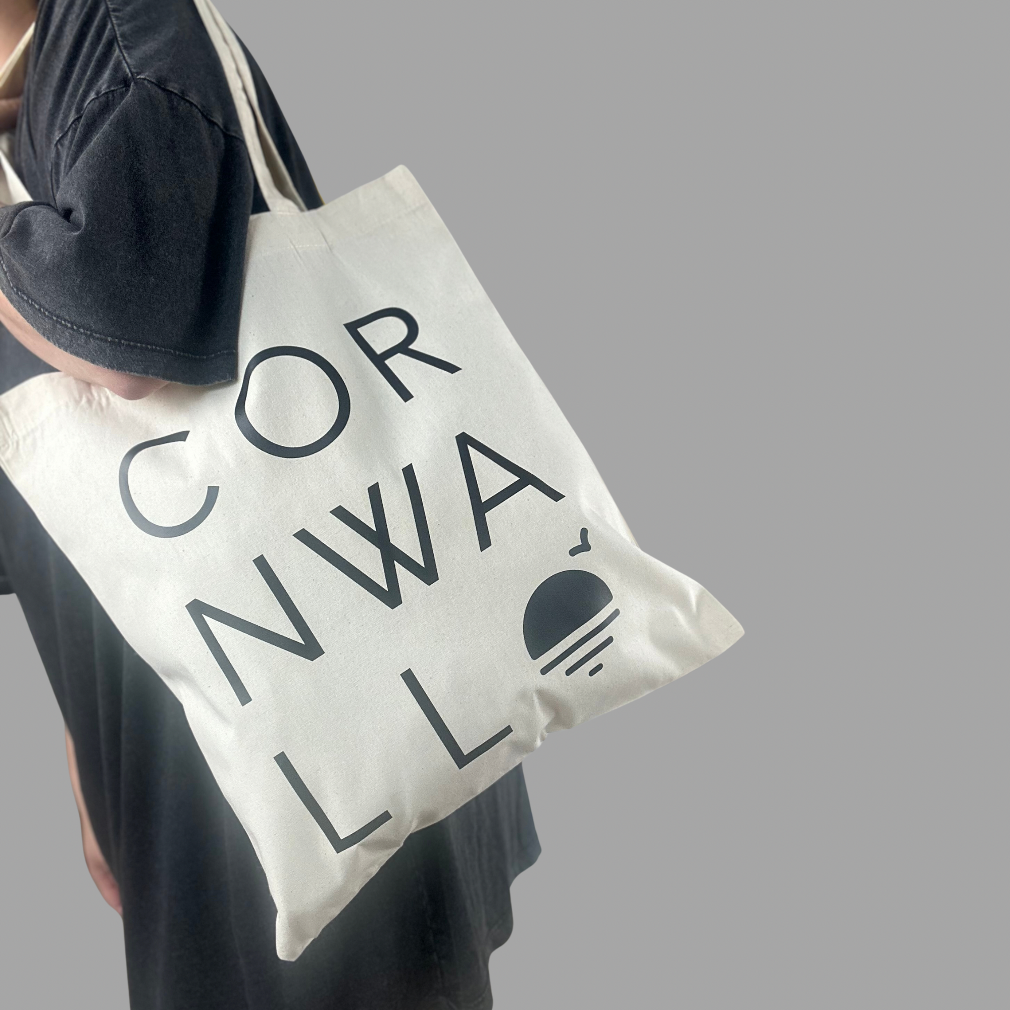 Natural Cornwall Graphic Text Tote