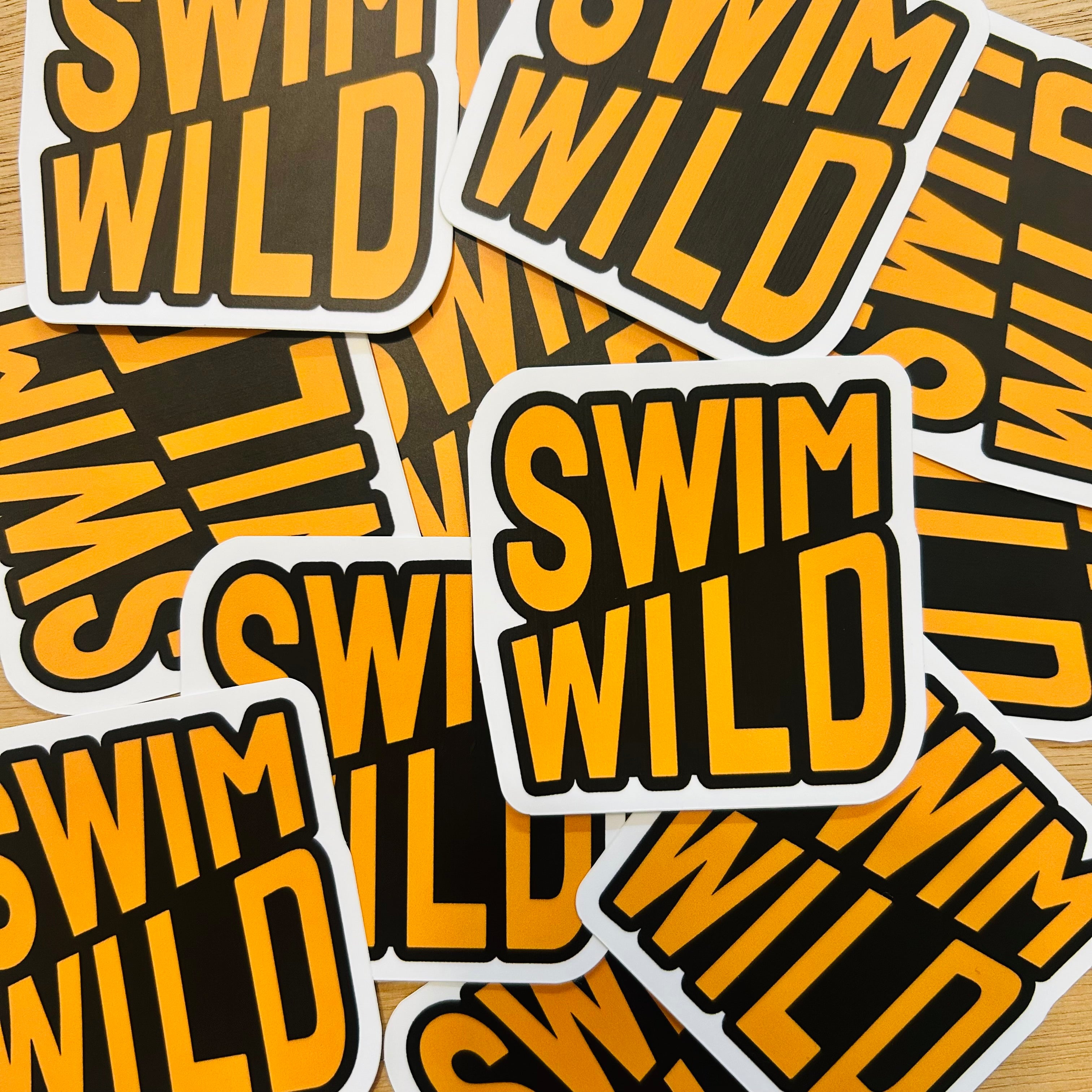 Swim wild Sticker / Orange
