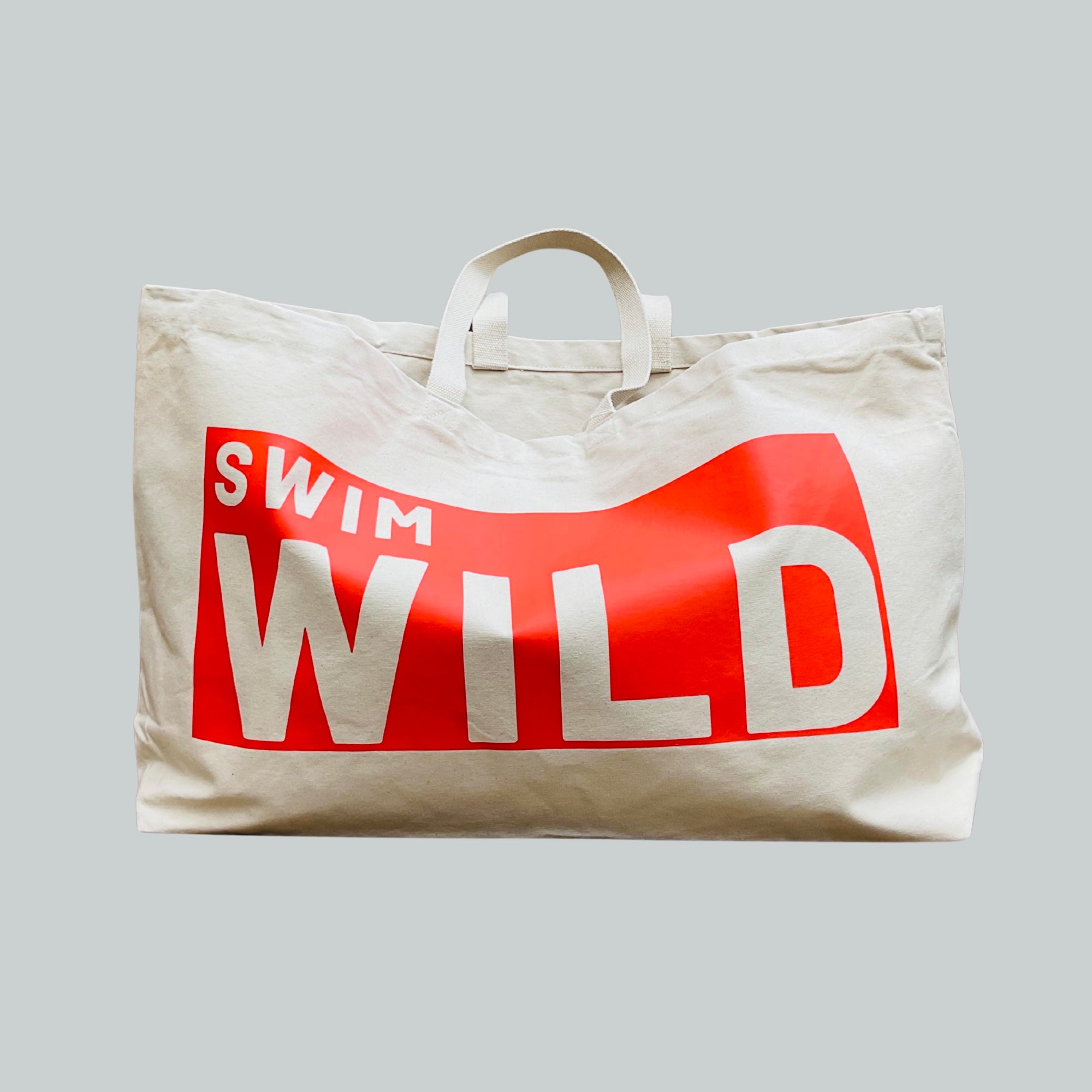 Jumbo Swim Wild Bag | Natural/ Vivid Orange