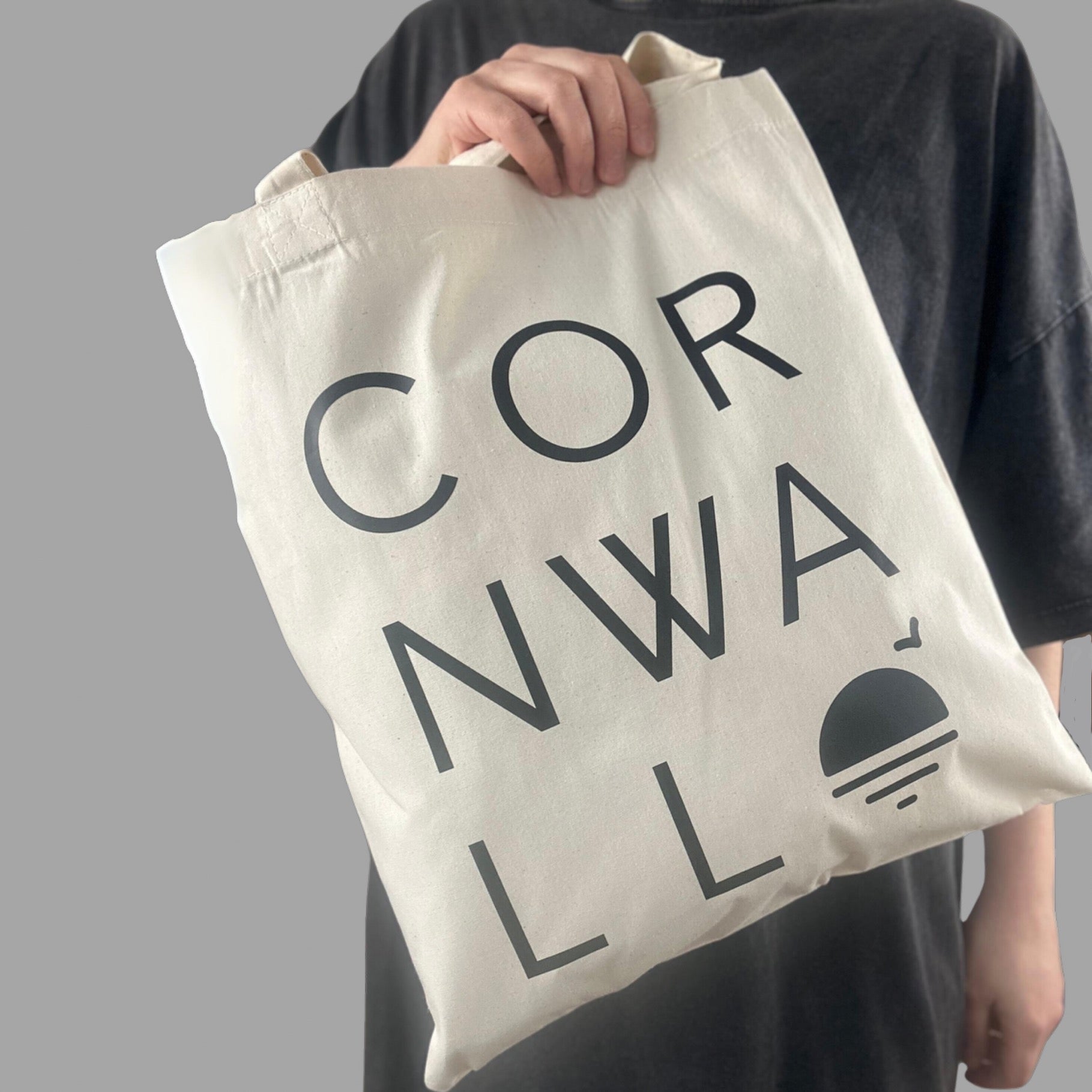 Natural Cornwall Graphic Text Tote