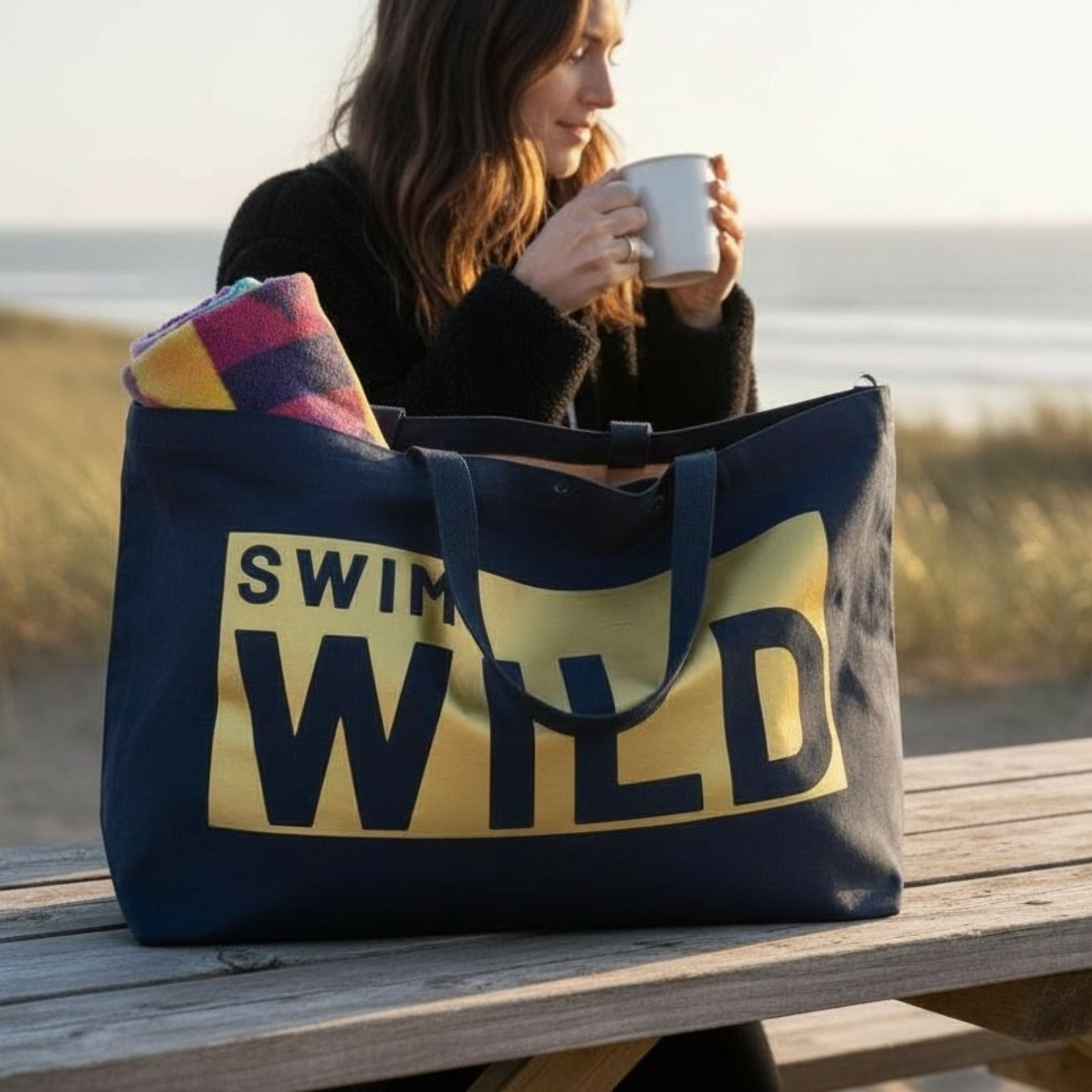 Jumbo Swim Wild Bag | Navy & Gold