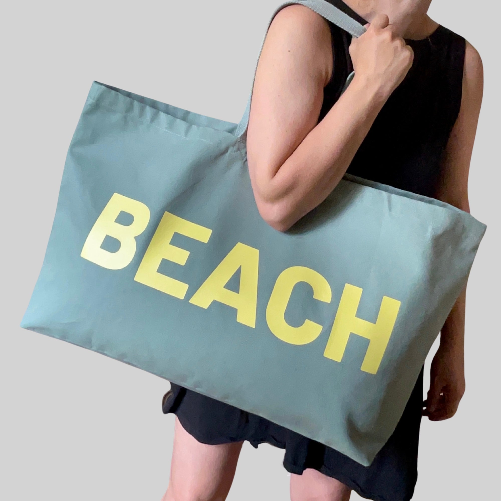 Jumbo BEACH Bag Sage/Lemon