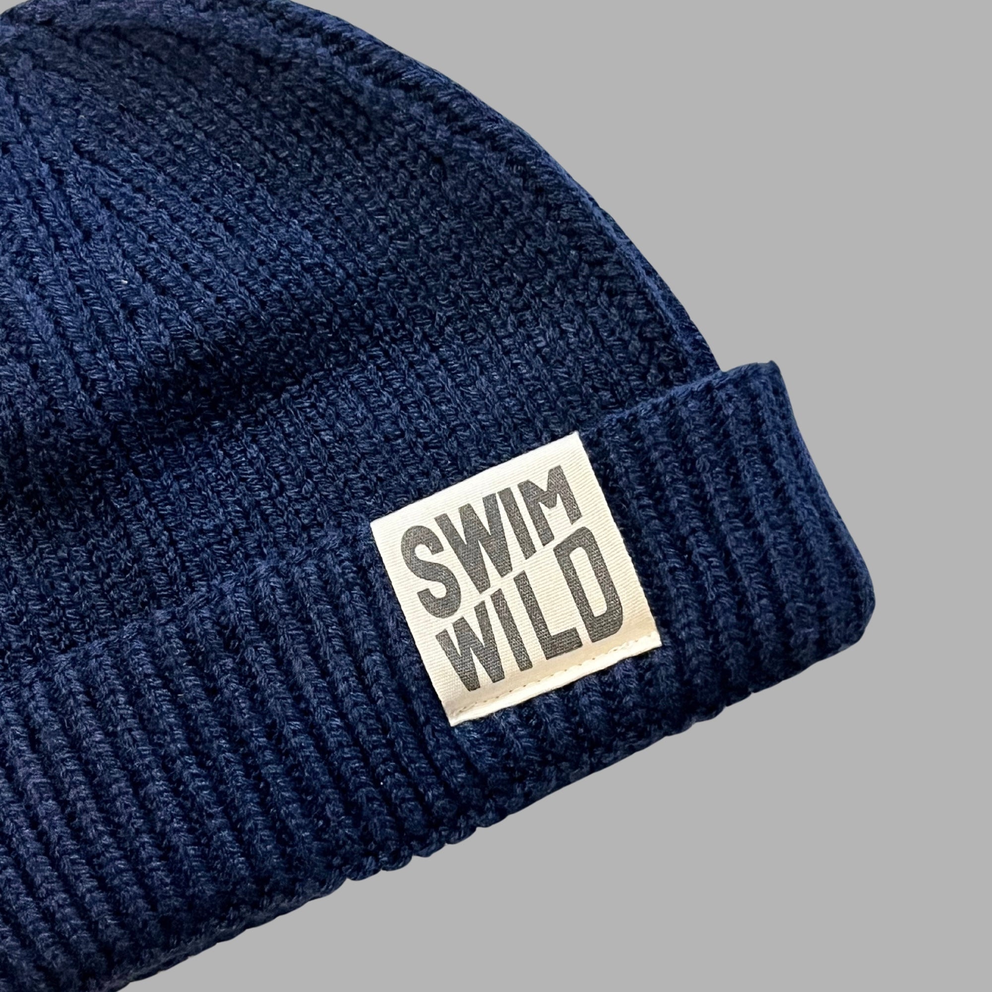 Navy Fisherman Chunky Knit hat
