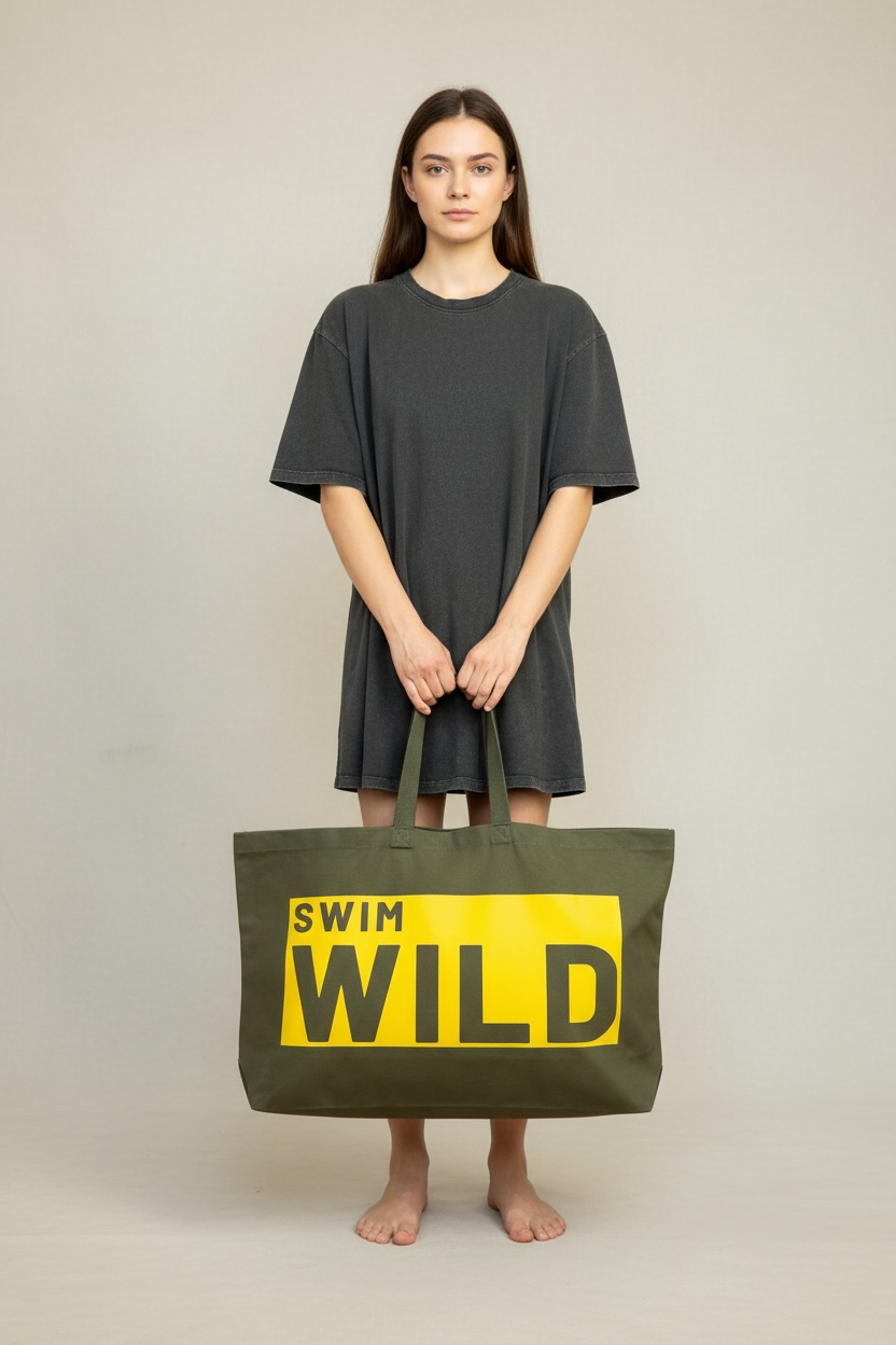 Jumbo Swim Wild Bag | Olive / Sun Yellow
