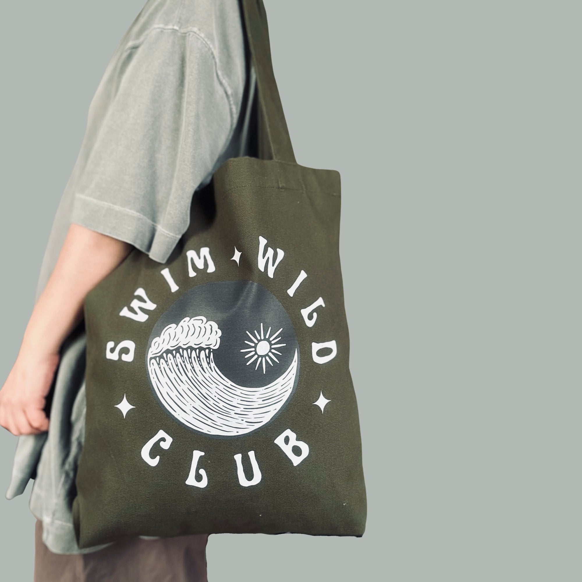 Khaki Wild Swim Club Tote