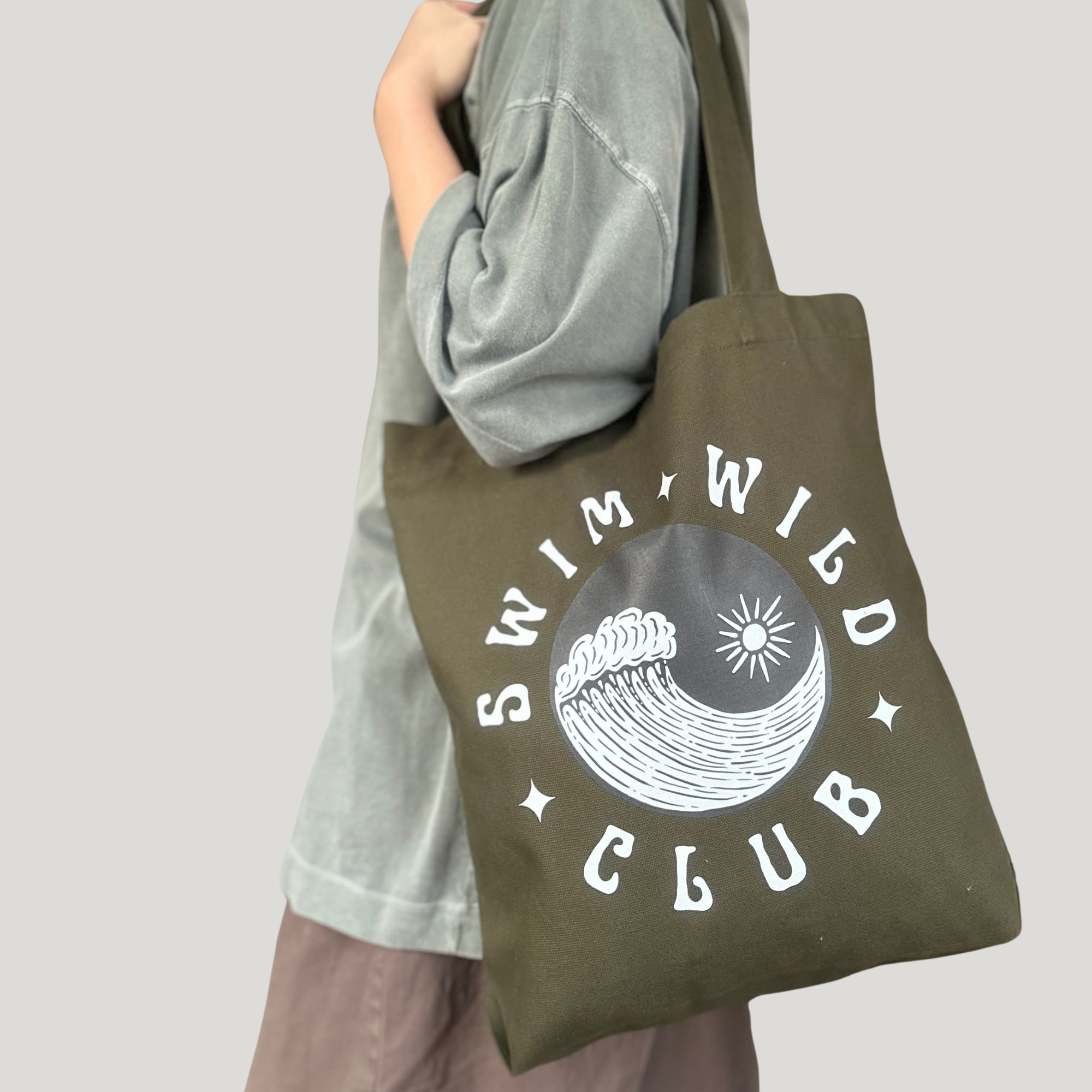 Khaki Wild Swim Club Tote