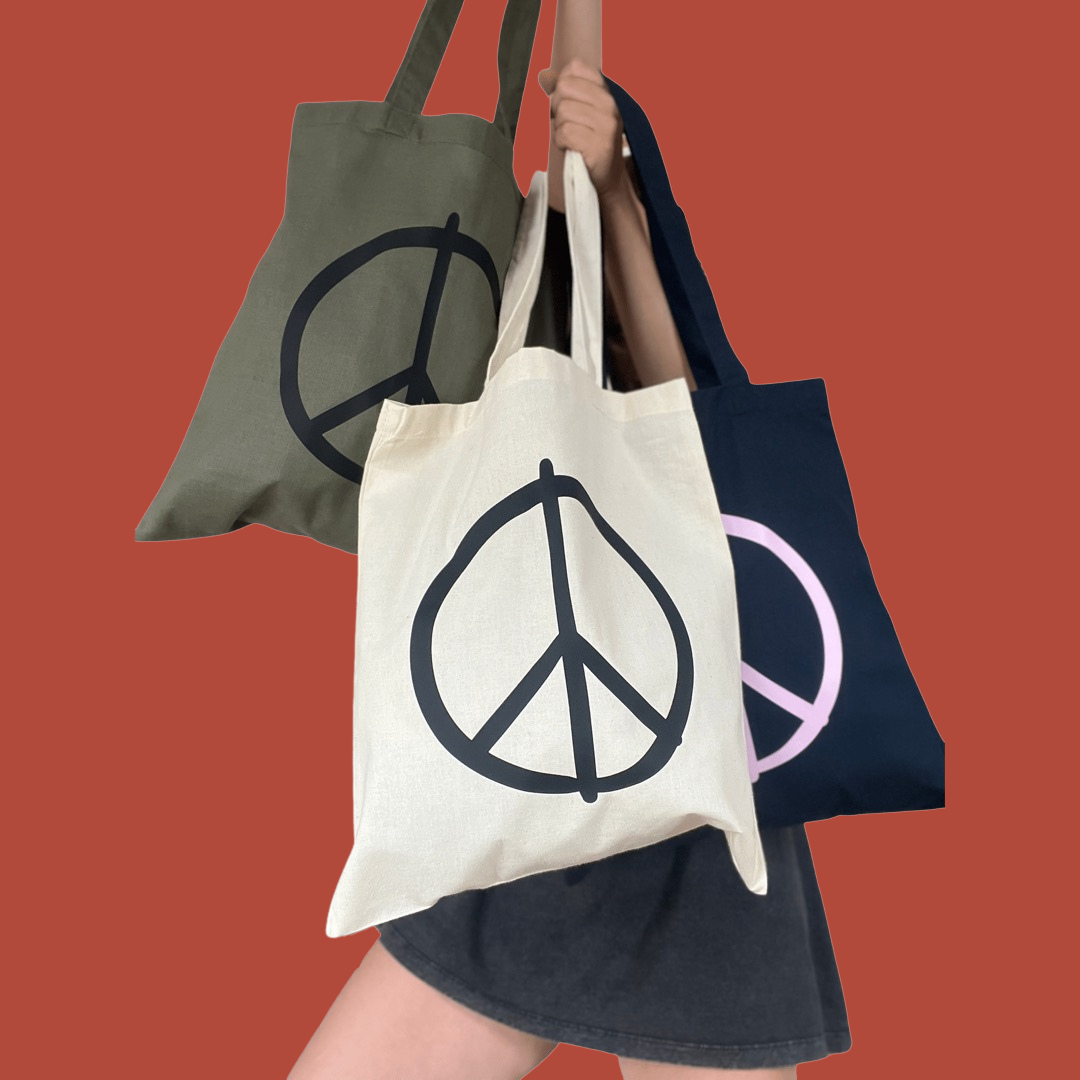 Peace Tote | Natural/Black