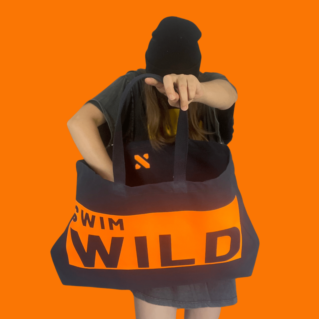 Jumbo Swim Wild Bag | Navy/Neon orange