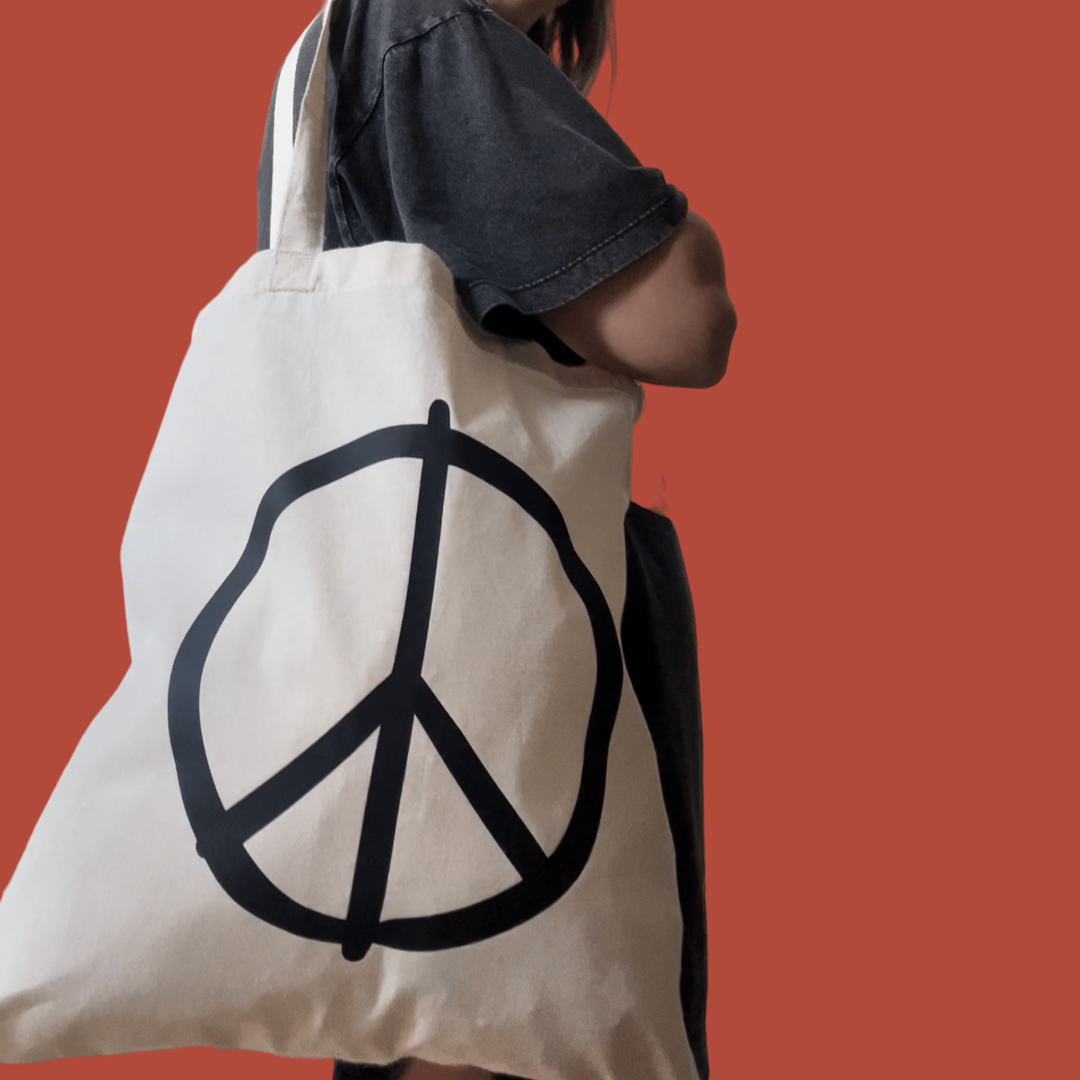 Peace Tote | Natural/Black