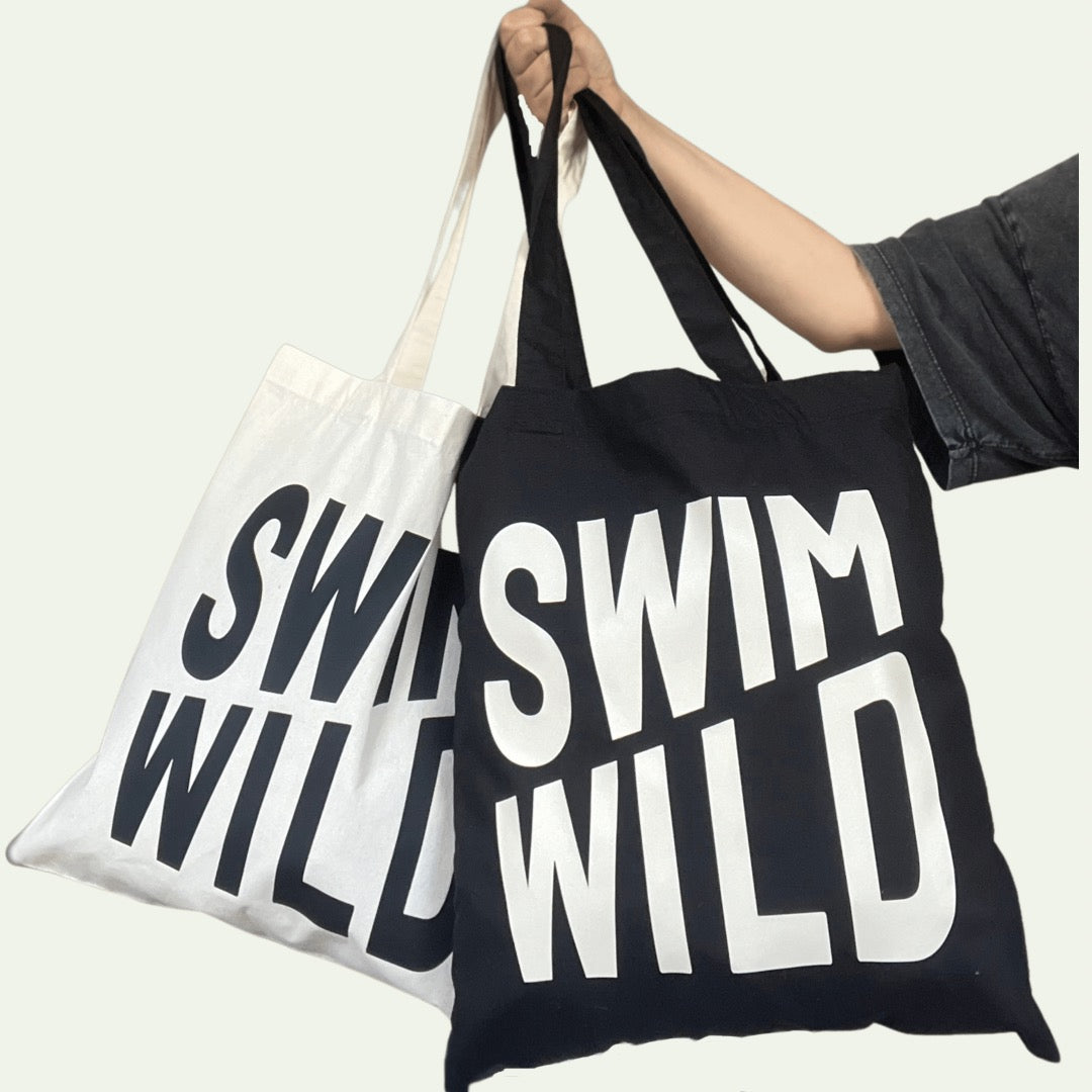 Black Wild Swim Tote