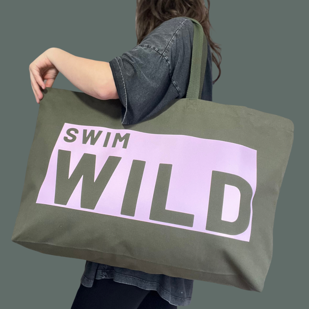 Jumbo Swim Wild Bag | Olive / Pink