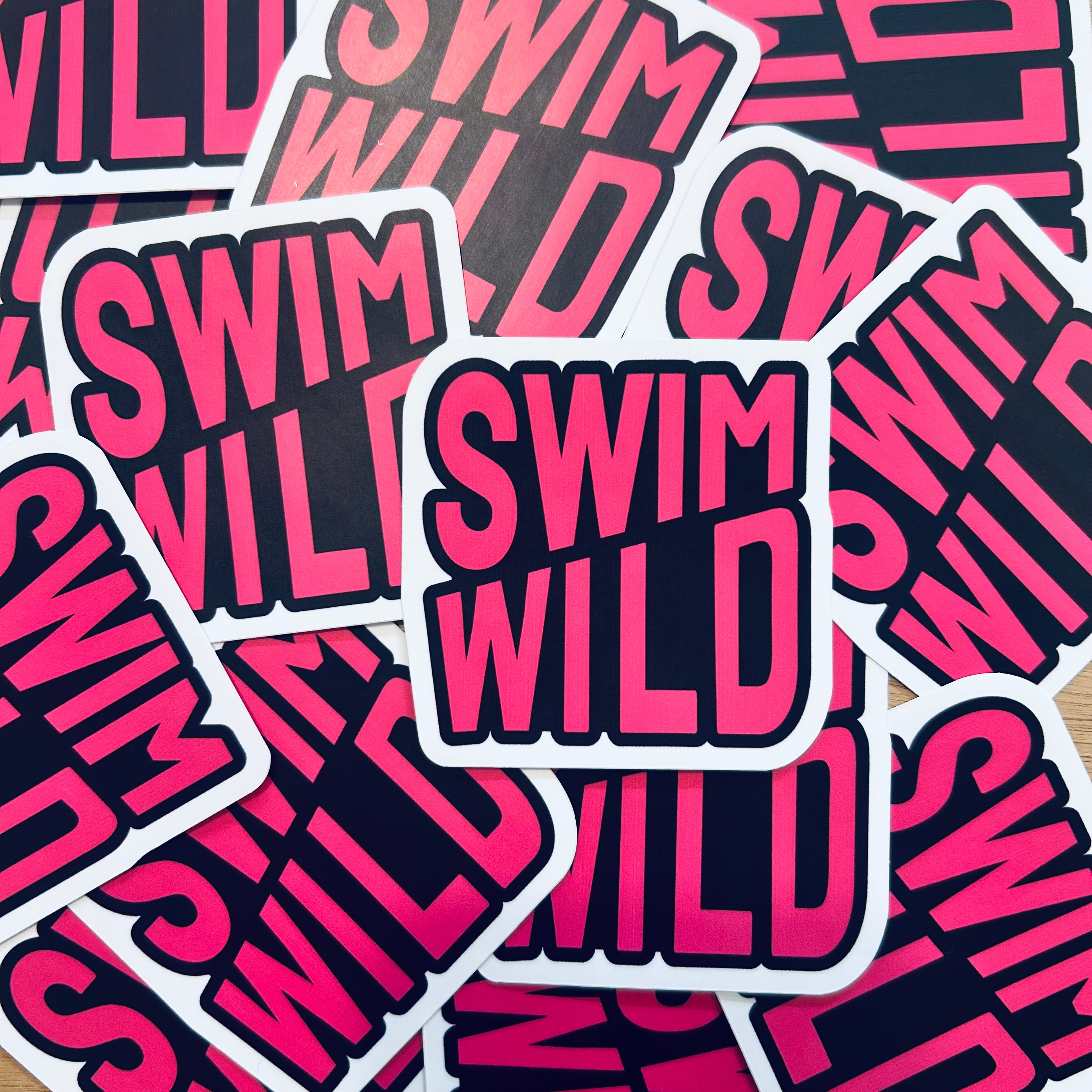 Pink Swim wild Sticker