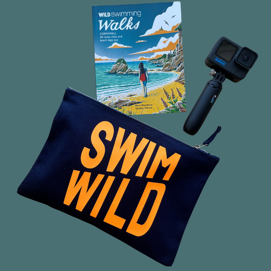 Swim Wild ZIP Bag | Navy / Neon Orange
