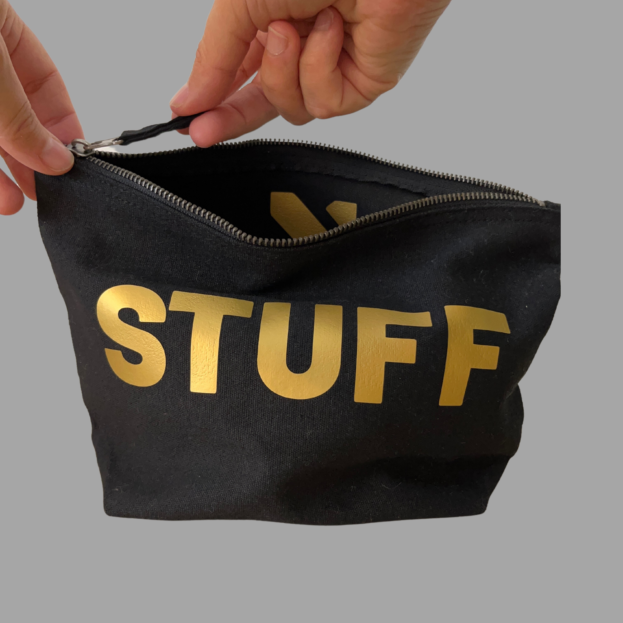 Gold Stuff zip bag