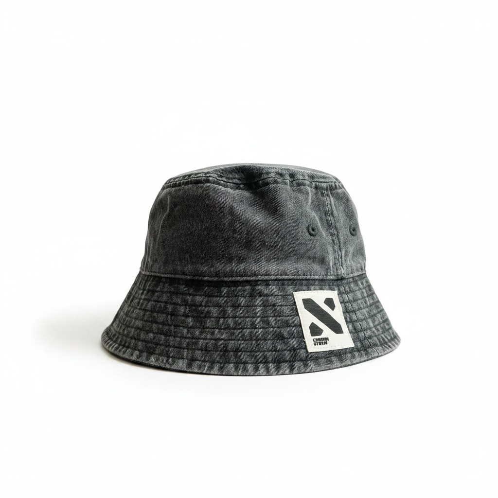 Faded Black washed bucket hat