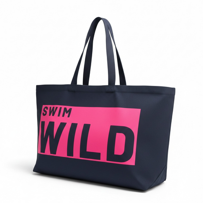 Jumbo Swim Wild Bag | Navy/Neon Pink
