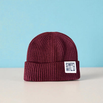 Chunky Knitted hat / Maroon