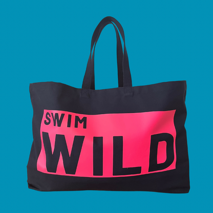 Jumbo Swim Wild Bag | Navy/Neon Pink