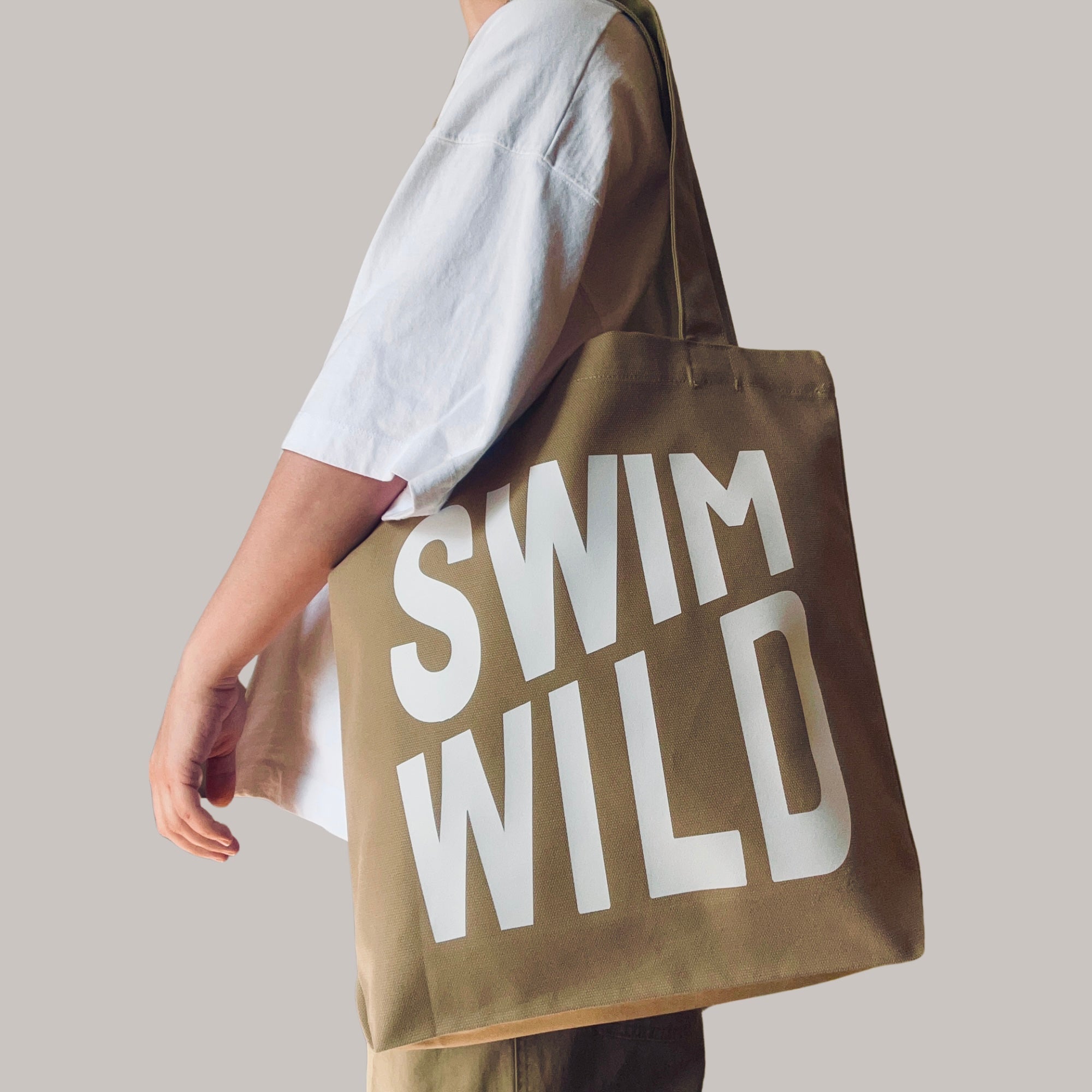 Khaki Swim Wild Tote