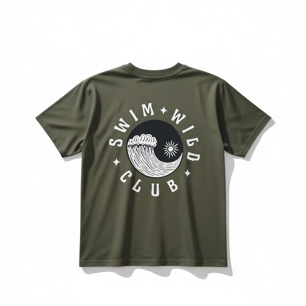 Swim Wild Club T-Shirt / Khaki