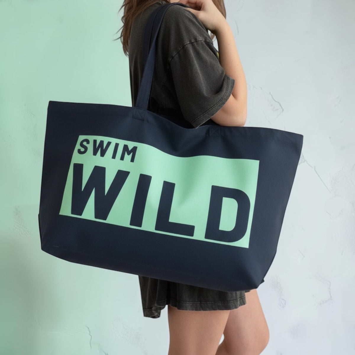 Jumbo Swim Wild Bag | Navy/Mint