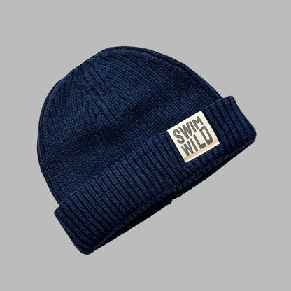 Navy Fisherman Chunky Knit hat