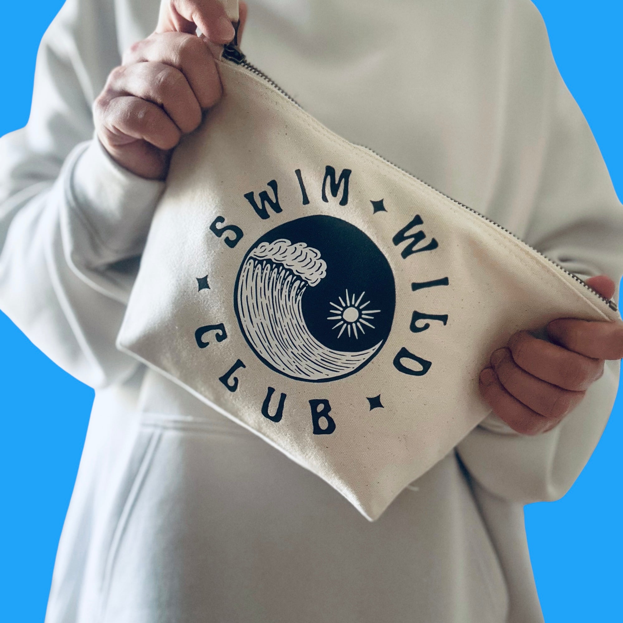 Swim Wild Club zip bag - Natural