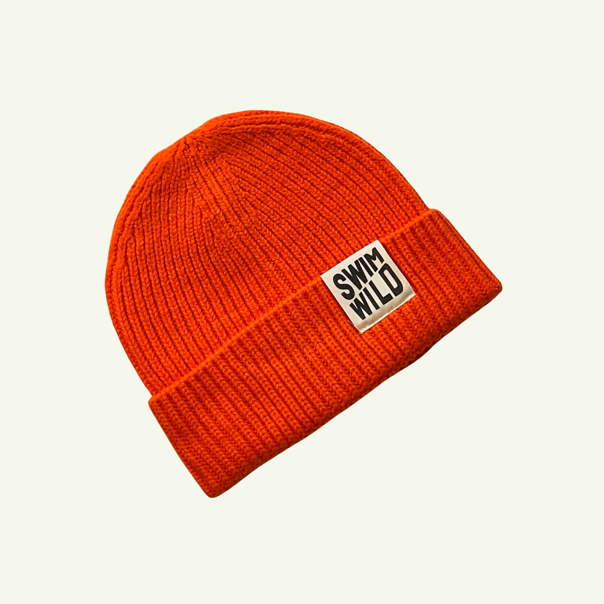 Orange Fisherman Chunky Knit hat