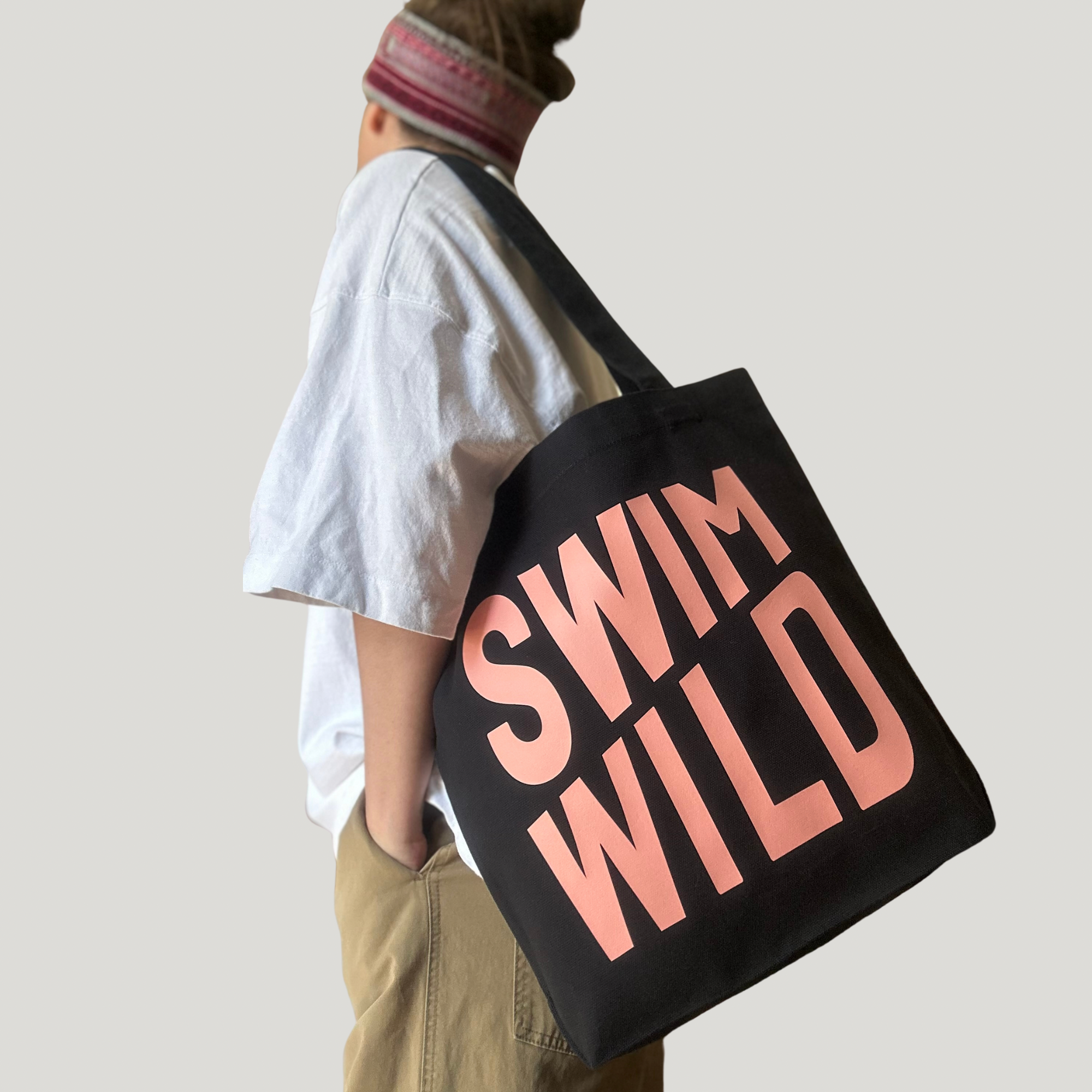 Navy/Coral Swim Wild Tote