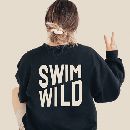 Black/Beige Swim Wild Crew