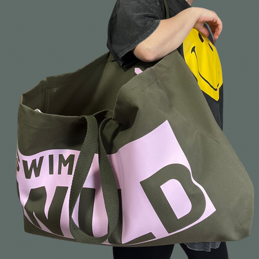 Jumbo Swim Wild Bag | Olive / Pink